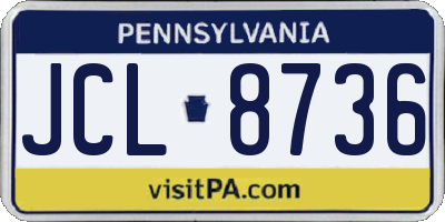 PA license plate JCL8736