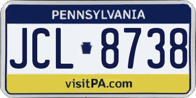 PA license plate JCL8738