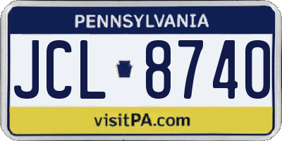 PA license plate JCL8740