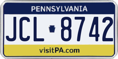 PA license plate JCL8742