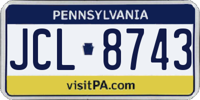 PA license plate JCL8743
