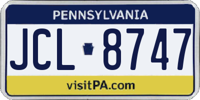 PA license plate JCL8747