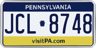 PA license plate JCL8748