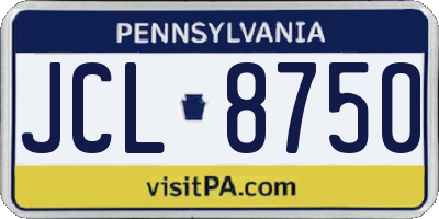 PA license plate JCL8750