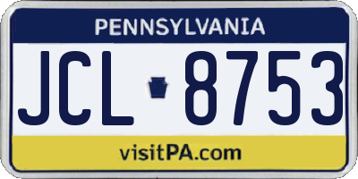 PA license plate JCL8753