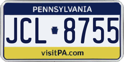 PA license plate JCL8755