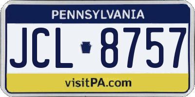PA license plate JCL8757