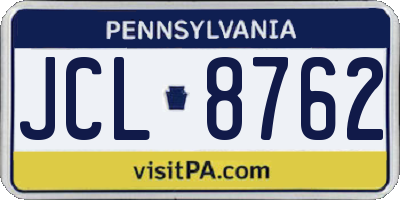 PA license plate JCL8762