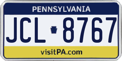 PA license plate JCL8767