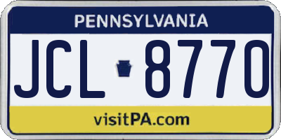 PA license plate JCL8770