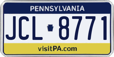 PA license plate JCL8771
