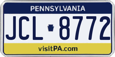 PA license plate JCL8772