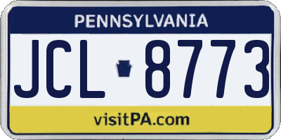 PA license plate JCL8773