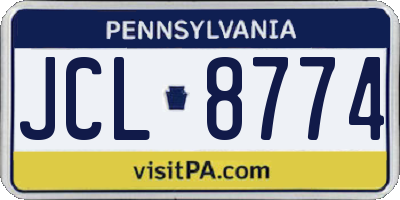 PA license plate JCL8774