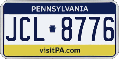 PA license plate JCL8776