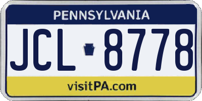 PA license plate JCL8778
