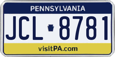 PA license plate JCL8781