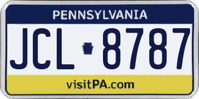 PA license plate JCL8787