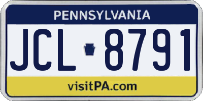PA license plate JCL8791