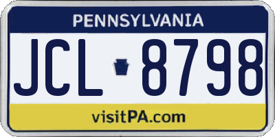 PA license plate JCL8798
