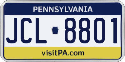 PA license plate JCL8801