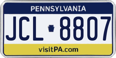 PA license plate JCL8807