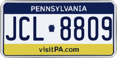 PA license plate JCL8809
