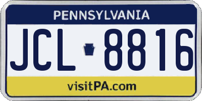 PA license plate JCL8816
