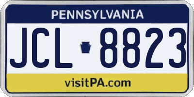 PA license plate JCL8823
