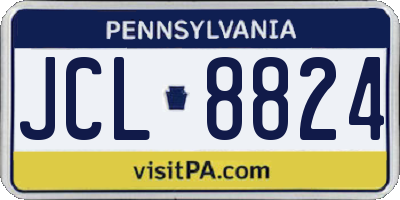 PA license plate JCL8824