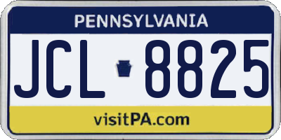 PA license plate JCL8825