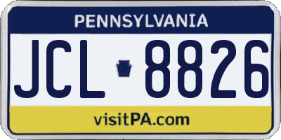 PA license plate JCL8826