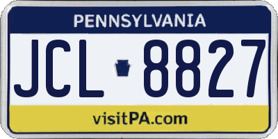 PA license plate JCL8827