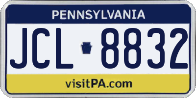 PA license plate JCL8832