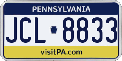 PA license plate JCL8833