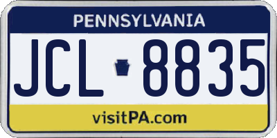 PA license plate JCL8835