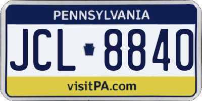 PA license plate JCL8840