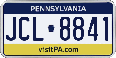 PA license plate JCL8841