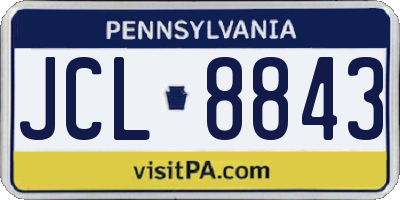 PA license plate JCL8843