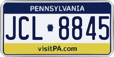 PA license plate JCL8845