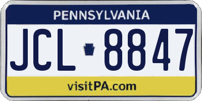 PA license plate JCL8847