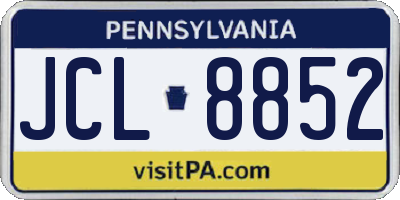 PA license plate JCL8852