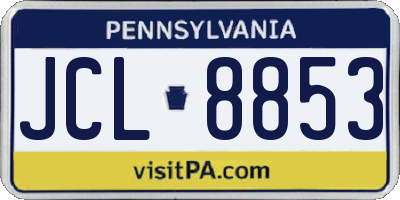 PA license plate JCL8853