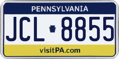PA license plate JCL8855