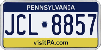 PA license plate JCL8857