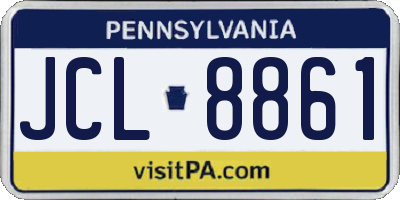 PA license plate JCL8861