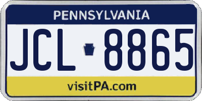 PA license plate JCL8865