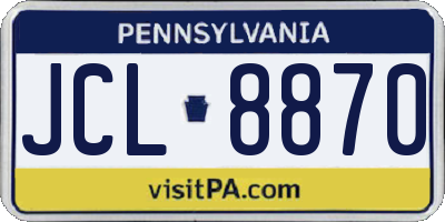 PA license plate JCL8870