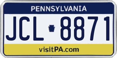 PA license plate JCL8871