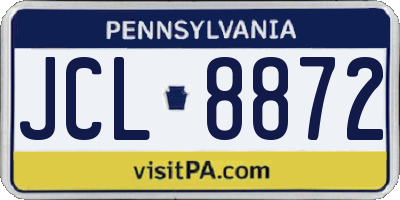 PA license plate JCL8872